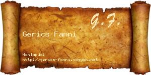 Gerics Fanni névjegykártya